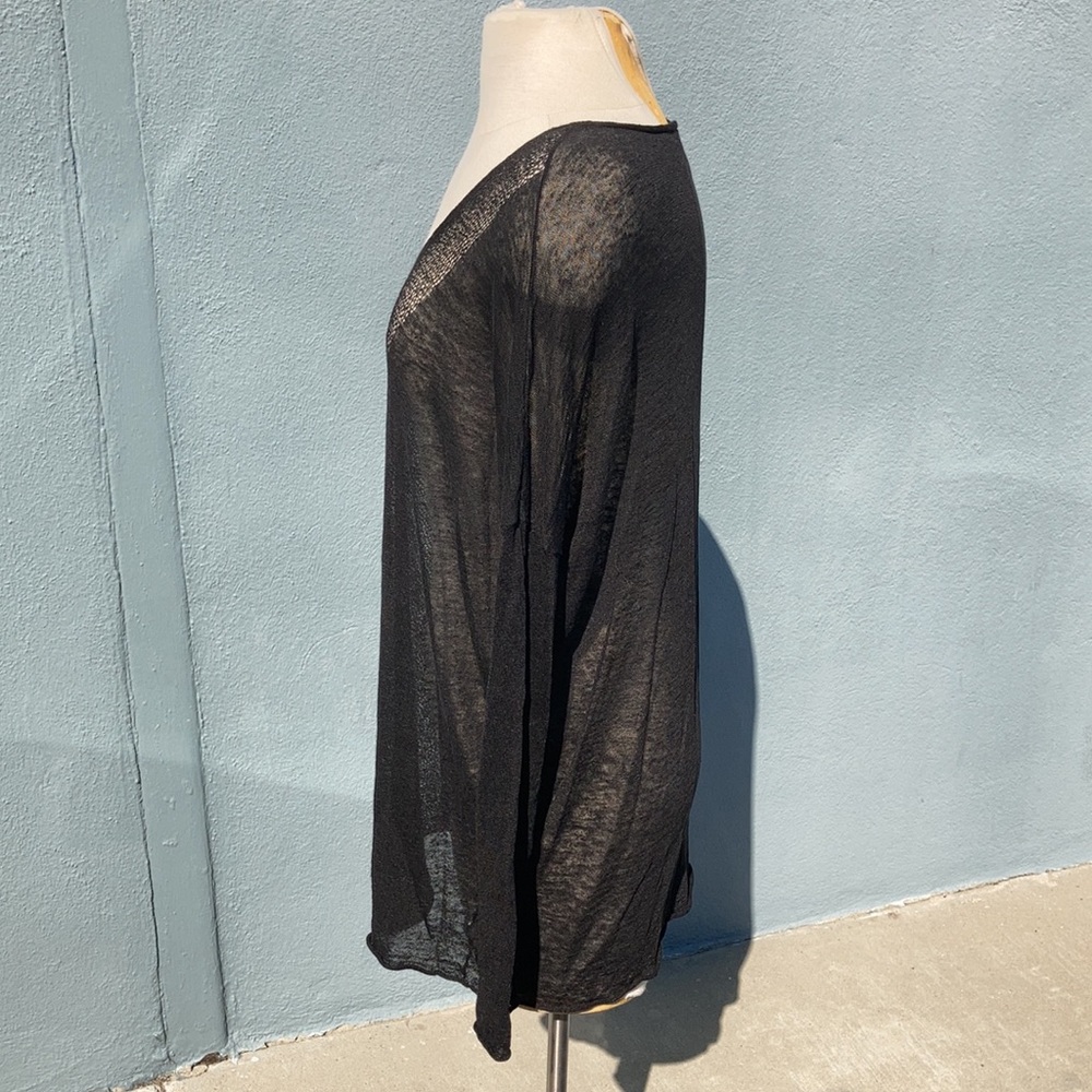 Eileen Fisher Loose Stitch Knit Lightweight Sheer Pullover - Picture 2 of 9